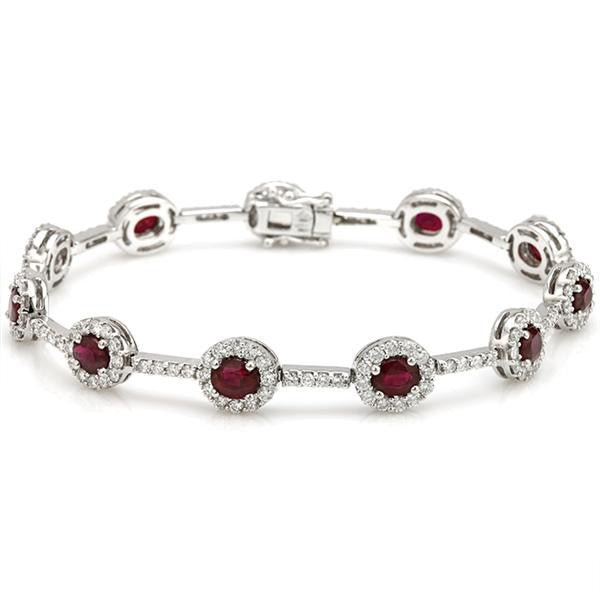 "BRAC01010" Ruby And Diamond Bracelet 18k White Gold