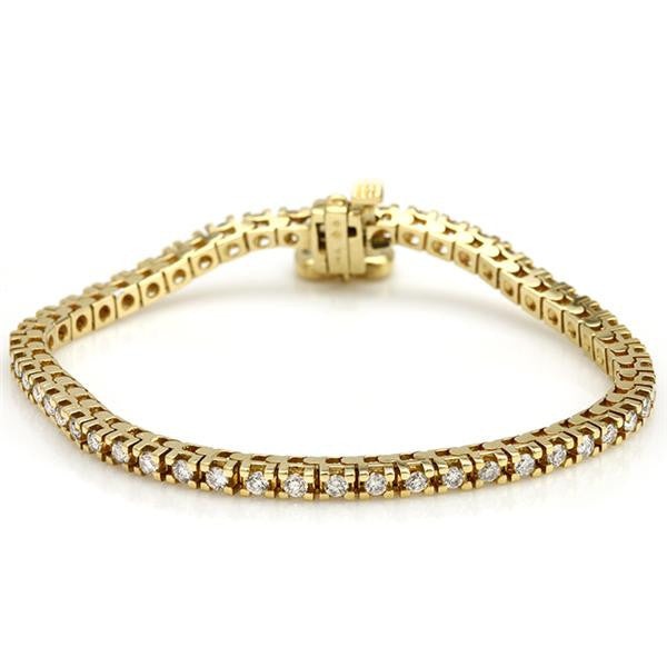 "BRAC01064" Diamond Bracelet With Diamond Heart Charm In 14k Yellow Gold 6" in length
