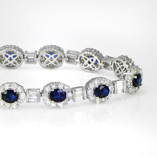 "BRAC01175" Sapphire Diamond Tennis Bracelet