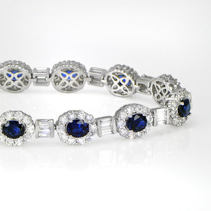"BRAC01175" Sapphire Diamond Tennis Bracelet