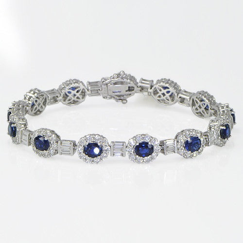 "BRAC01175" Sapphire Diamond Tennis Bracelet