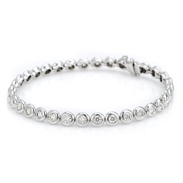 "BRAC01177" Diamond Tennis Bracelet In 18k White Gold