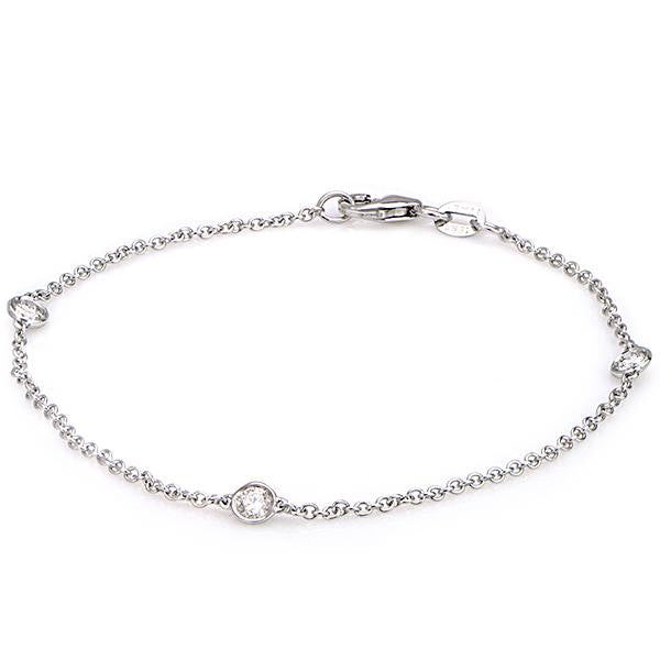 "BRAC01212" Diamond Bezel Bracelet In 18k White Gold