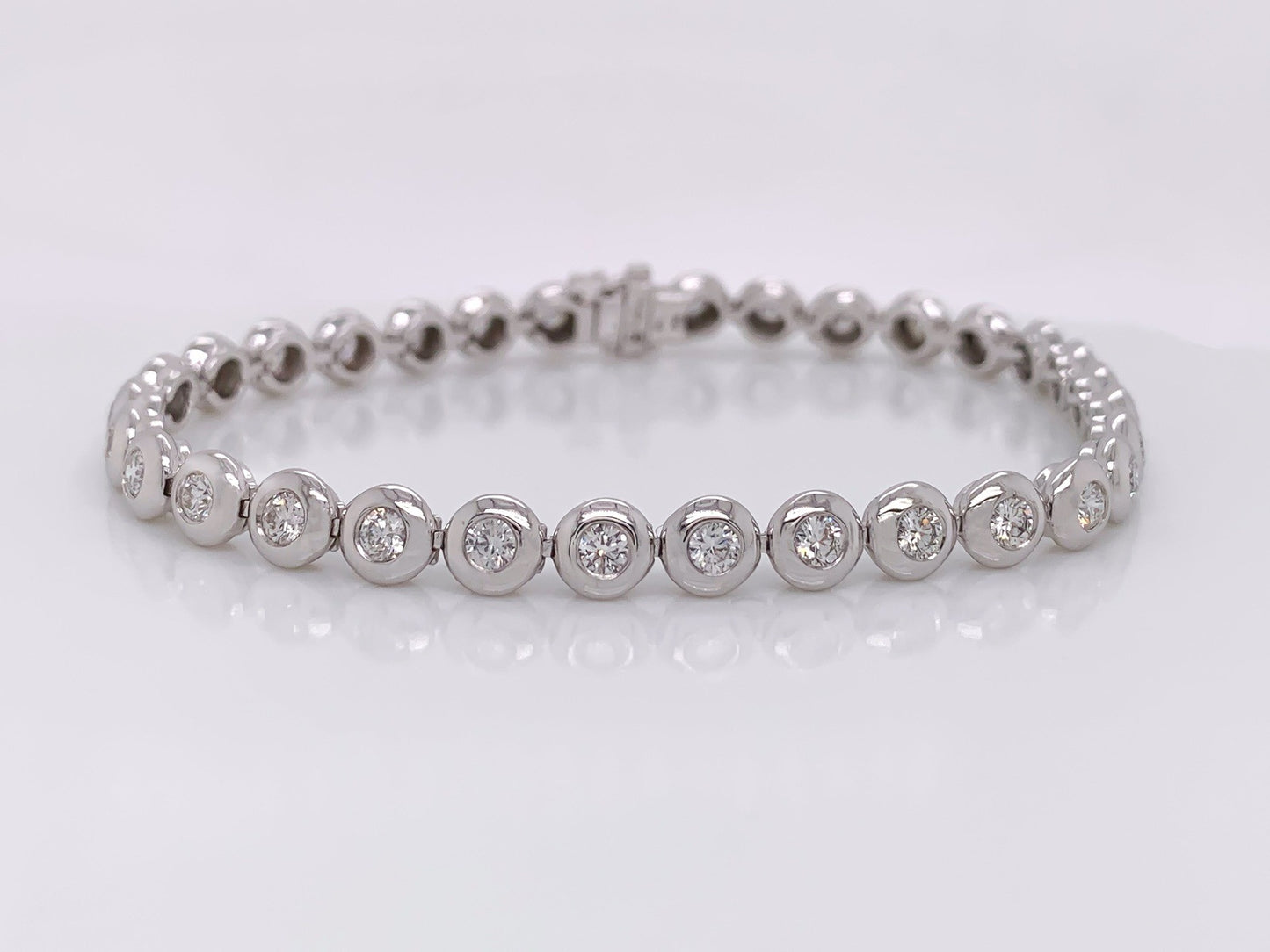 "BRAC01304" Diamonds Bezel Setting Bracelet with 18KT White Gold