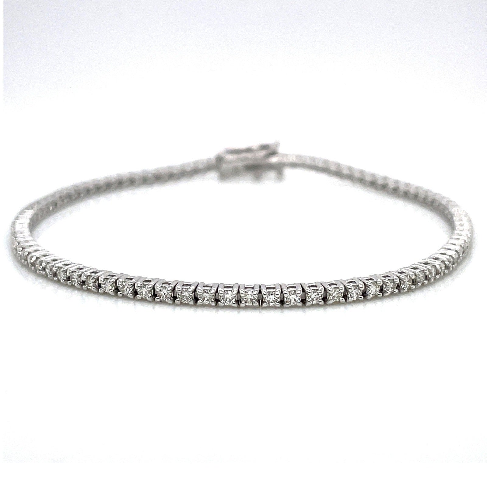 "BRAC01464" 1.76 CARAT ROUND DIAMOND TENNIS BRACELET IN 14K WHITE GOLD 6.75 INCH LENGTH