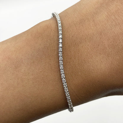 "BRAC01464" 1.76 CARAT ROUND DIAMOND TENNIS BRACELET IN 14K WHITE GOLD 6.75 INCH LENGTH