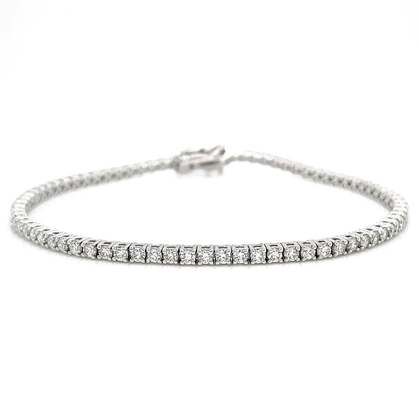 "BRAC10023" 2.96 CARAT ROUND DIAMOND TENNIS BRACELET IN 14K WHITE GOLD 6.75 INCH LENGTH