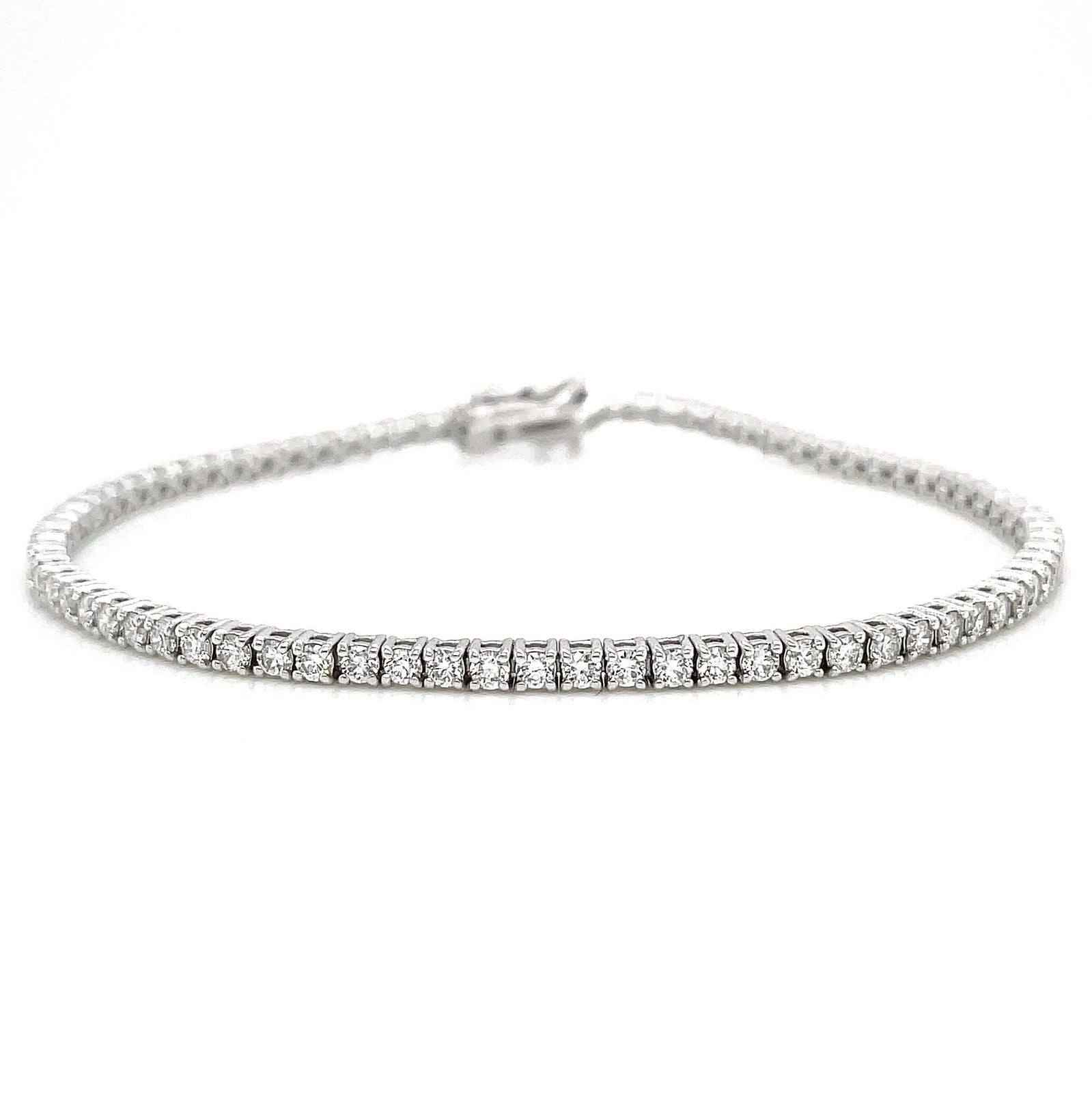 "BRAC10023" 2.96 CARAT ROUND DIAMOND TENNIS BRACELET IN 14K WHITE GOLD 6.75 INCH LENGTH