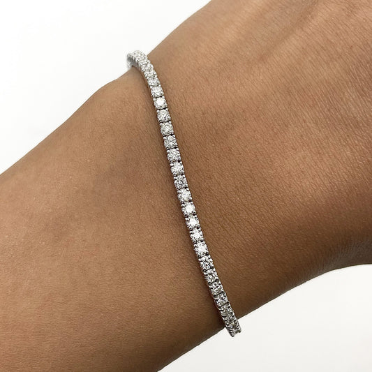 "BRAC10023" 2.96 CARAT ROUND DIAMOND TENNIS BRACELET IN 14K WHITE GOLD 6.75 INCH LENGTH