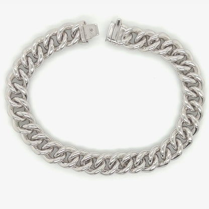 4.07 Carat 14K White Gold Iced Out Cuban Link Diamond Bracelet, 22.8g