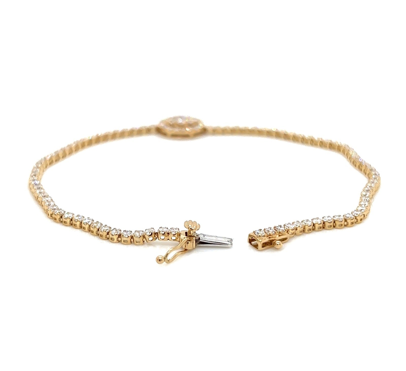 2.25 Carat Diamond Bracelet in 14K Yellow Gold