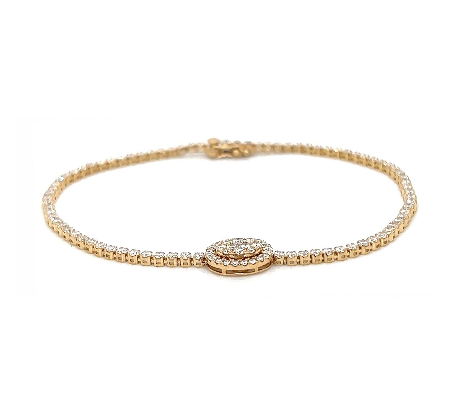 2.25 Carat Diamond Bracelet in 14K Yellow Gold