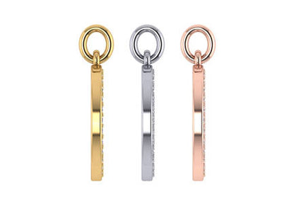 Initial Circle Diamond Round Pendant