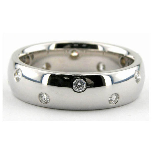 "DBAND01201" Bezel Set Diamond Dot Ring Wedding Band 0.41cts