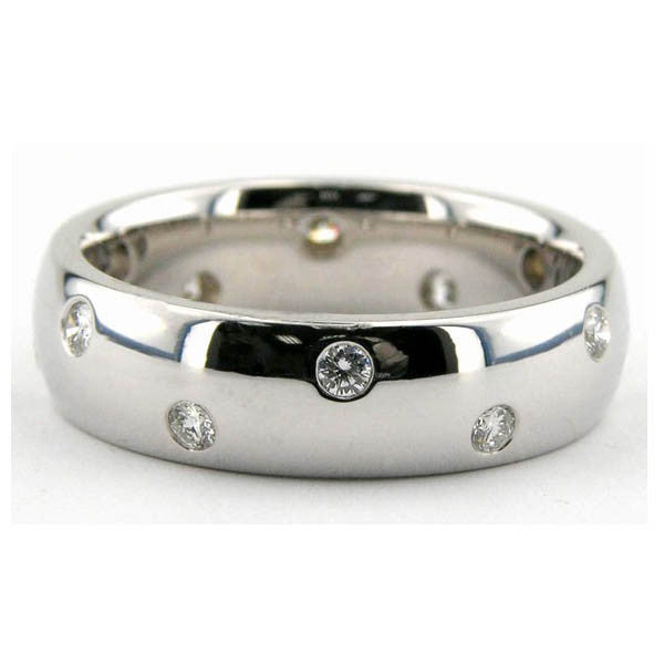 "DBAND01201" Bezel Set Diamond Dot Ring Wedding Band 0.41cts