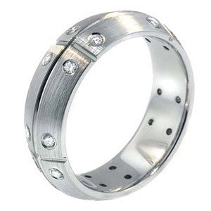 "DBAND01303" Satin Finish Diamond Wedding Band 0.40cts
