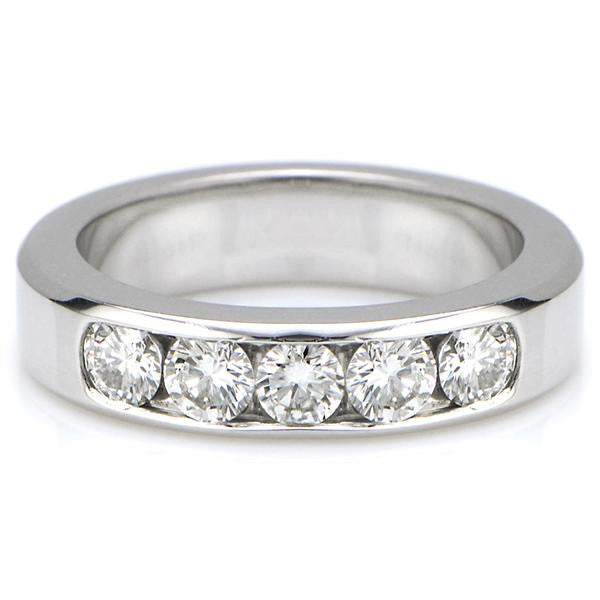 "DBAND01422" 5 Stone Diamond Wedding Band In Platinum