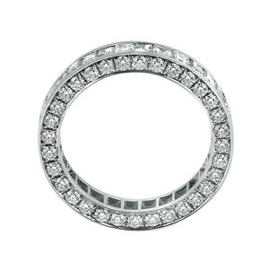 "DBAND01425" Bezel Set Baguette & Round Cut Diamond Eternity Band 2.77cts