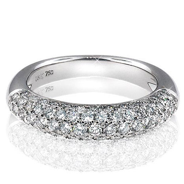 "DBAND01429" Pave Diamond Ring in 14K White Gold