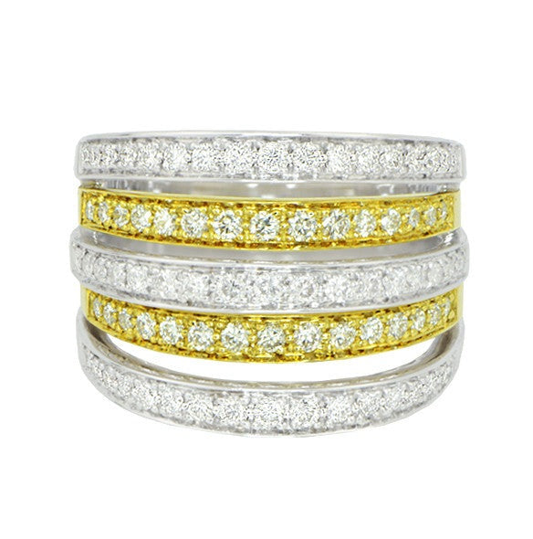"DBAND01483" Fashion Two Toned Diamond Ring