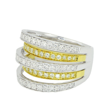 "DBAND01483" Fashion Two Toned Diamond Ring