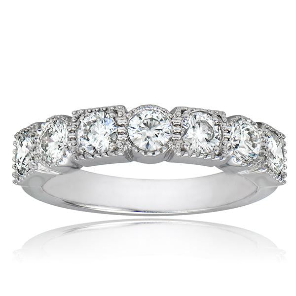 1.10 Carat Bezel Set Ladies Diamond Eternity Band With Milgrain