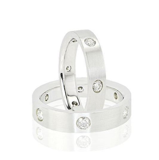"DBAND01597" Platinum His & Hers Diamond Wedding Band