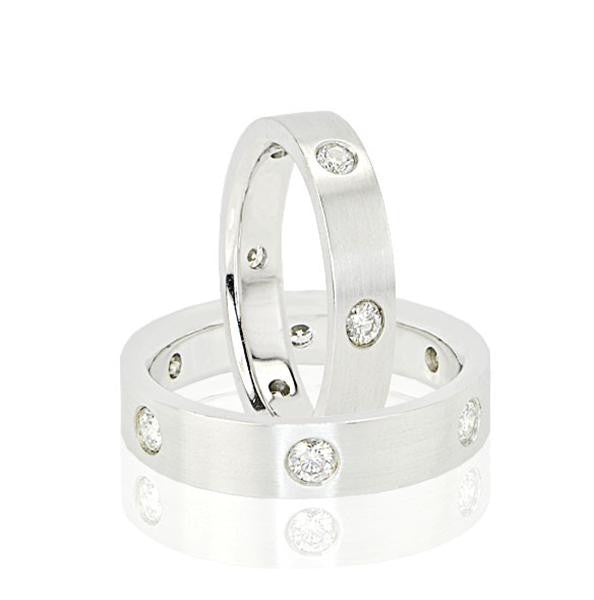 "DBAND01597" Platinum His & Hers Diamond Wedding Band