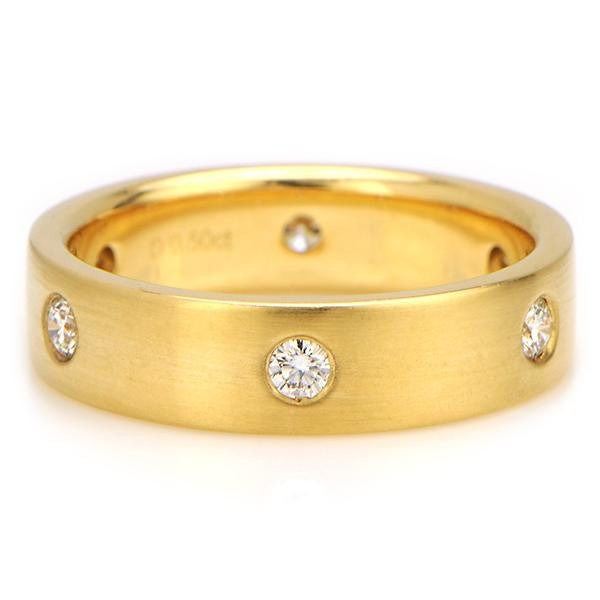 Diamond Mens Wedding Band In 18k Yellow Gold