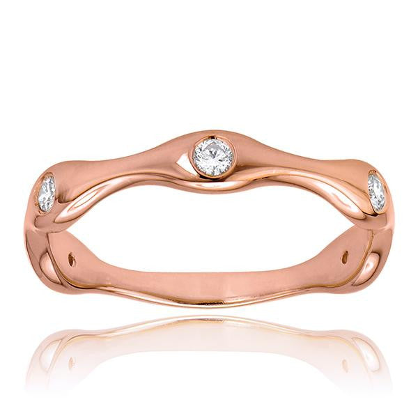 "DBAND01669R" Diamond Stackable Band In 18k Rose Gold