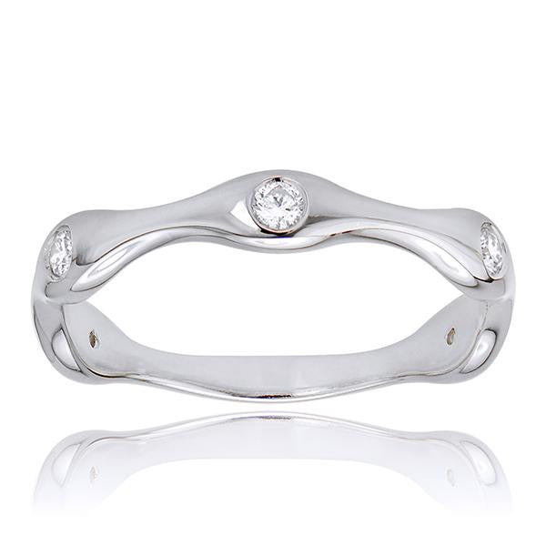 "DBAND01669W" Diamond Stackable Band In 18k White Gold
