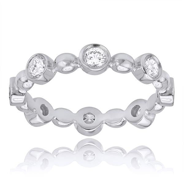 "DBAND01670W" Diamond Stackable Band In 18k White Gold