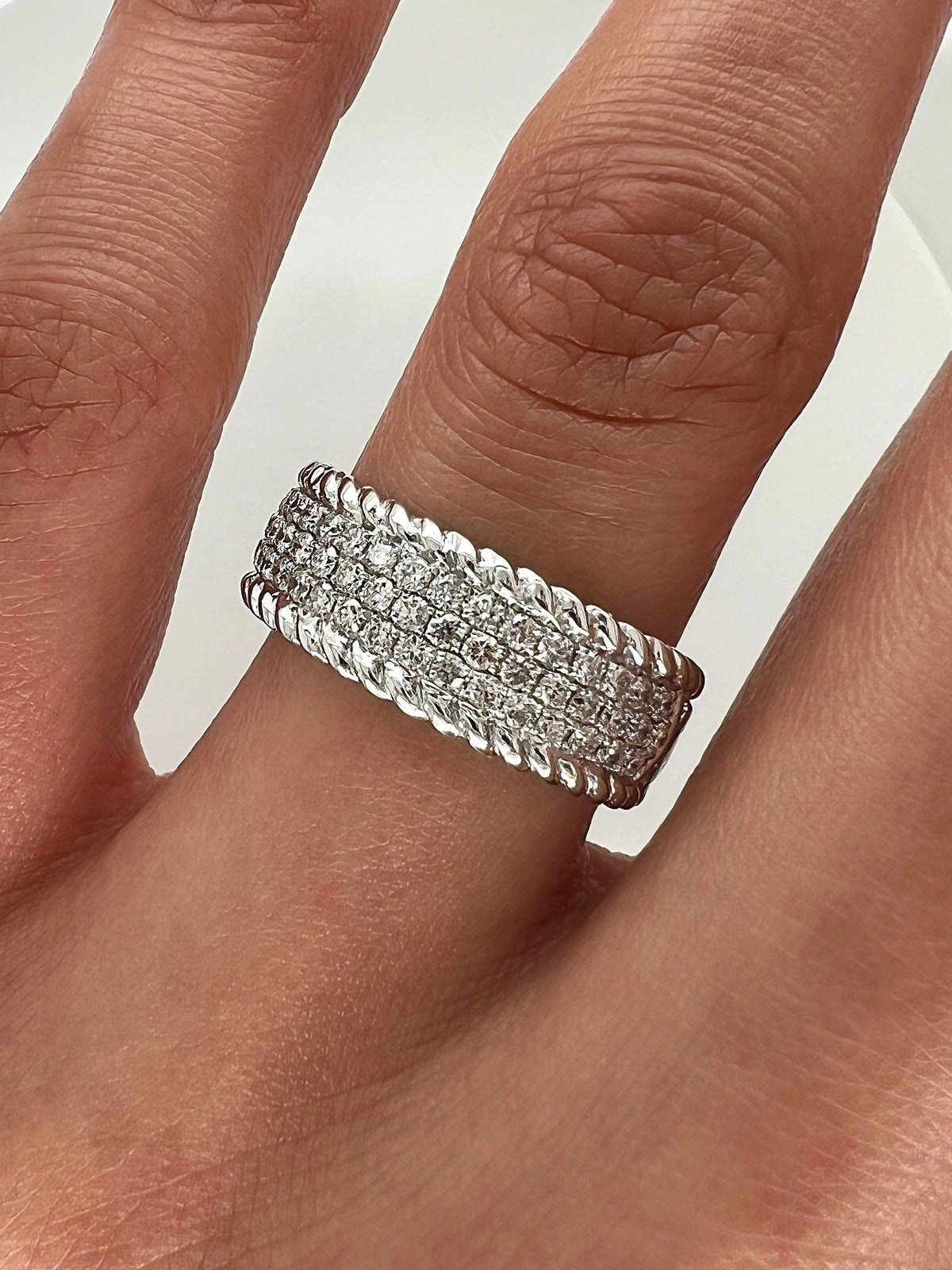 0.73 Carat Ladies Pave-Set Diamond Band