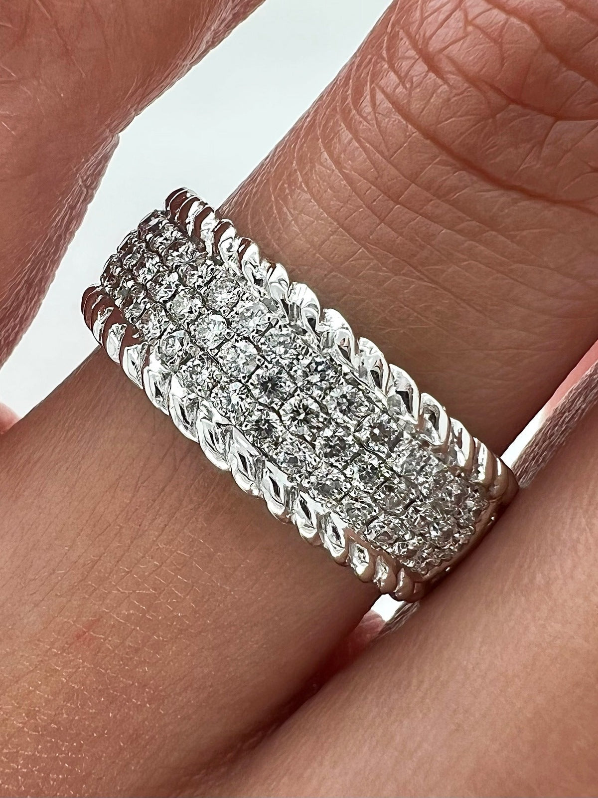 0.73 Carat Ladies Pave-Set Diamond Band