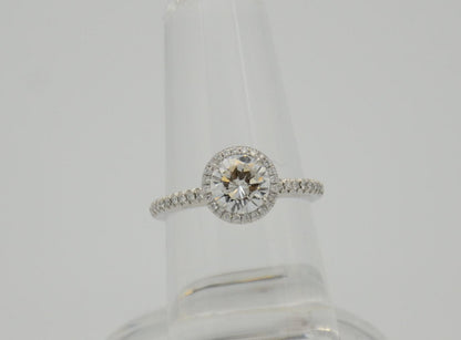 "ENGR03296" One Carat Halo Engagement Ring - Platinum Halo Ring