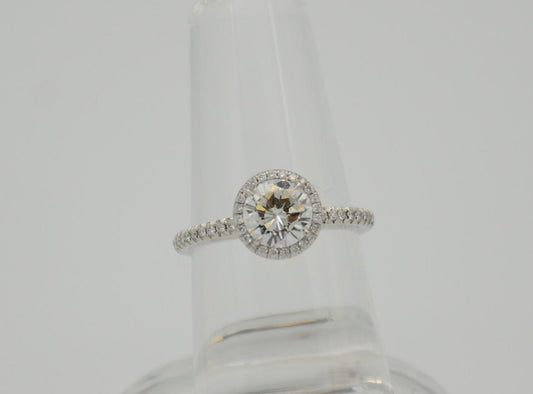 "ENGR03296" One Carat Halo Engagement Ring - Platinum Halo Ring