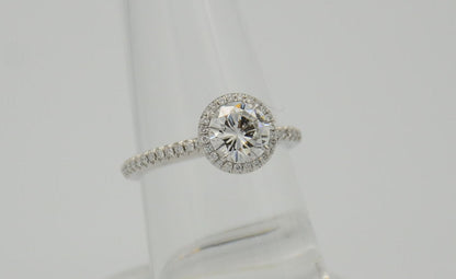 "ENGR03296" One Carat Halo Engagement Ring - Platinum Halo Ring