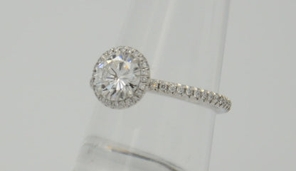 "ENGR03296" One Carat Halo Engagement Ring - Platinum Halo Ring