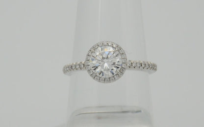 "ENGR03296" One Carat Halo Engagement Ring - Platinum Halo Ring