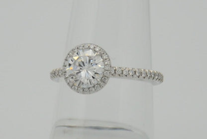 "ENGR03296" One Carat Halo Engagement Ring - Platinum Halo Ring
