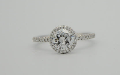 "ENGR03296" One Carat Halo Engagement Ring - Platinum Halo Ring