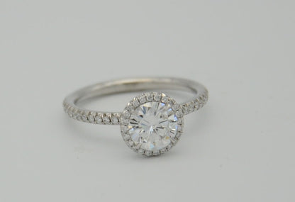 "ENGR03296" One Carat Halo Engagement Ring - Platinum Halo Ring