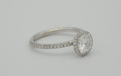 "ENGR03296" One Carat Halo Engagement Ring - Platinum Halo Ring