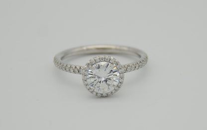 "ENGR03296" One Carat Halo Engagement Ring - Platinum Halo Ring
