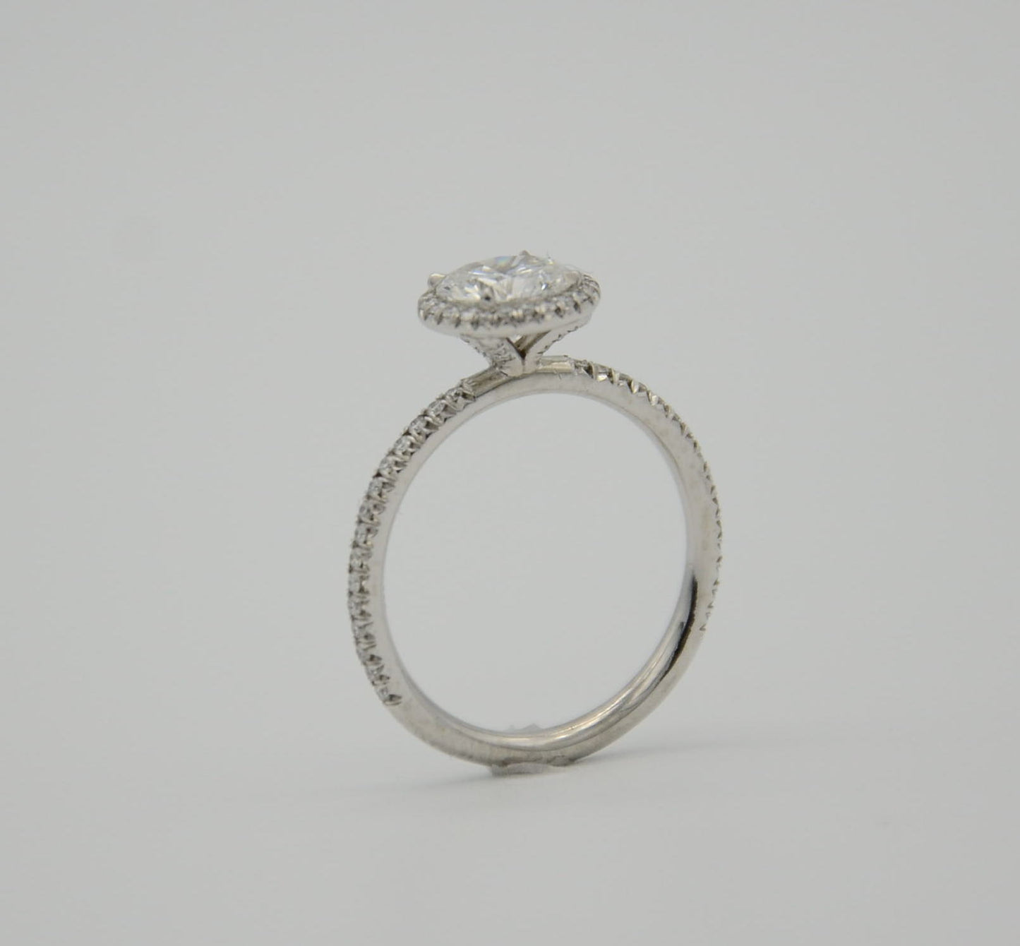 "ENGR03296" One Carat Halo Engagement Ring - Platinum Halo Ring