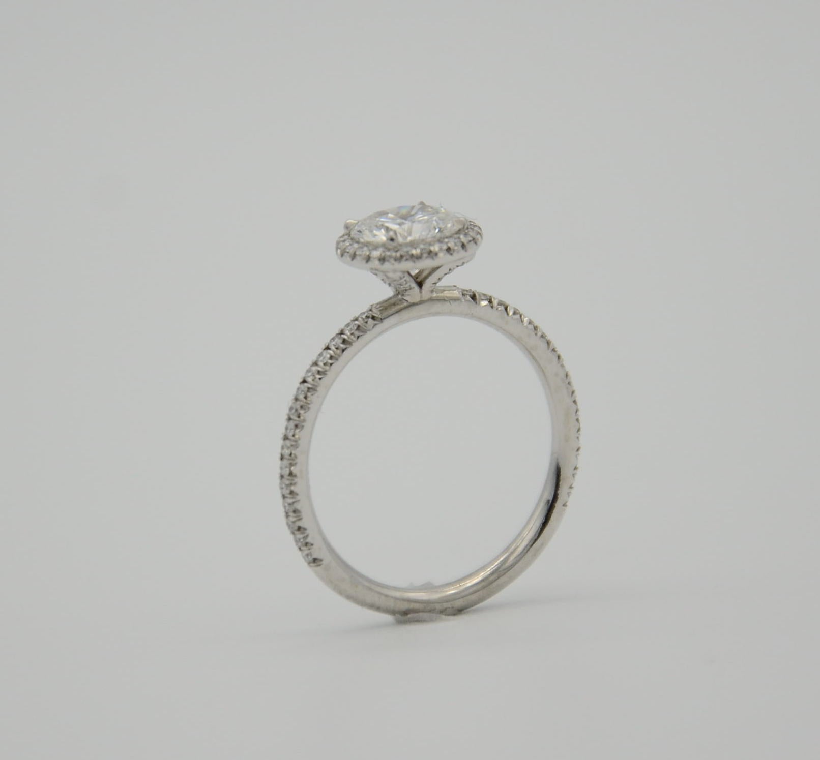 "ENGR03296" One Carat Halo Engagement Ring - Platinum Halo Ring