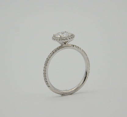 "ENGR03296" One Carat Halo Engagement Ring - Platinum Halo Ring