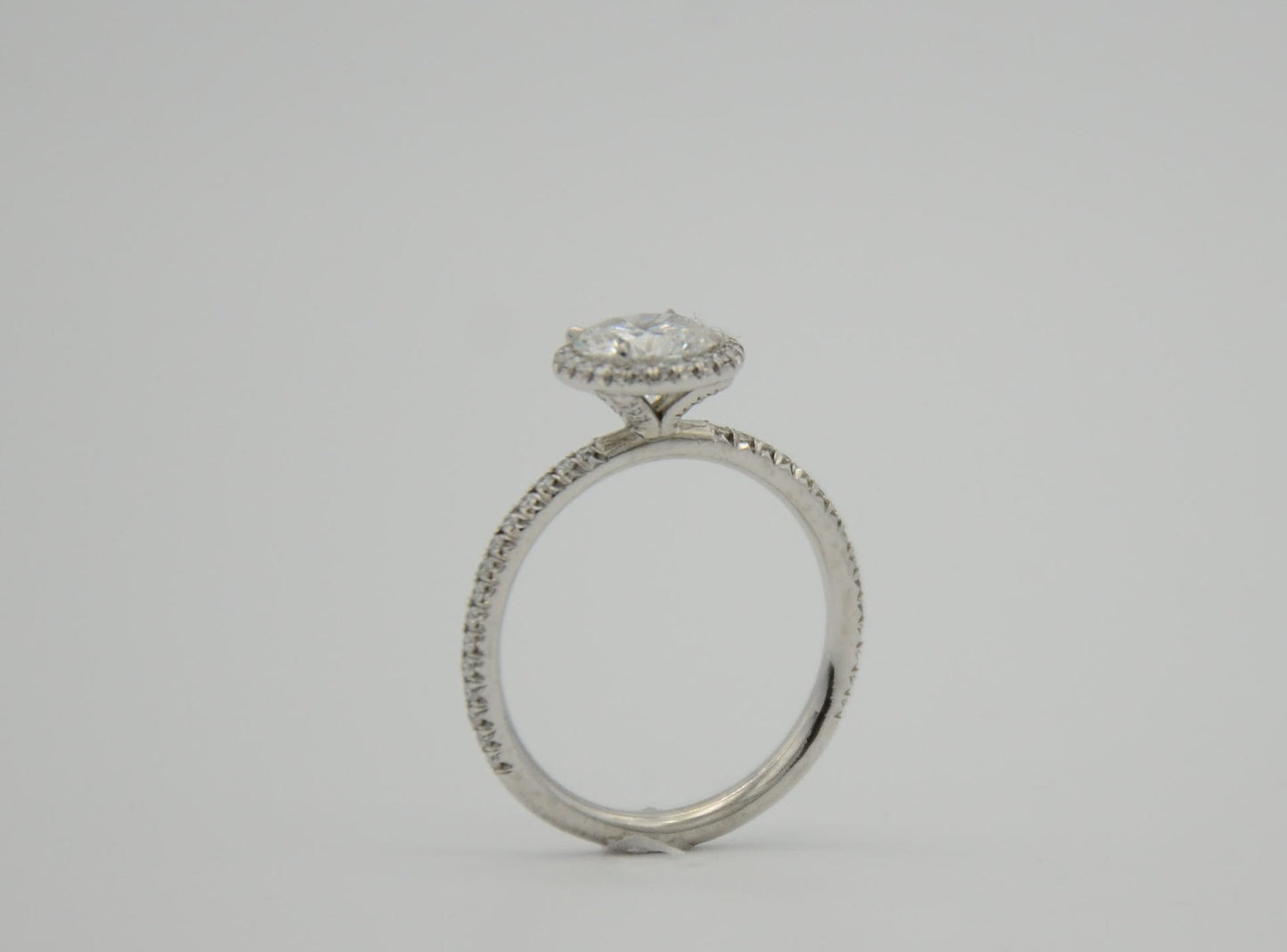 "ENGR03296" One Carat Halo Engagement Ring - Platinum Halo Ring