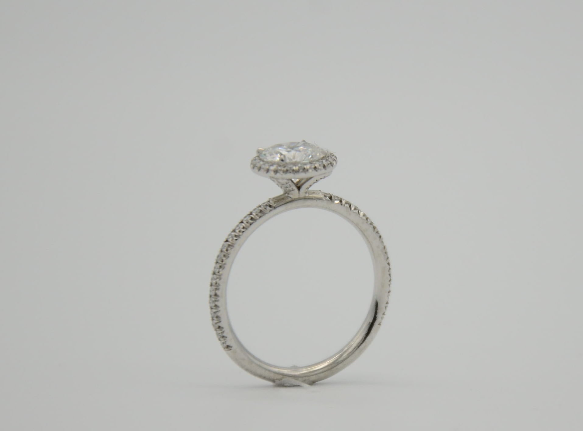 "ENGR03296" One Carat Halo Engagement Ring - Platinum Halo Ring
