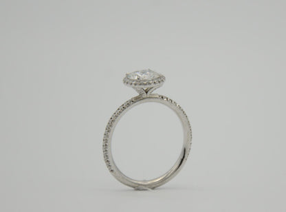 "ENGR03296" One Carat Halo Engagement Ring - Platinum Halo Ring